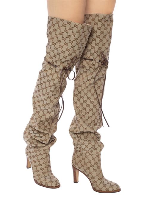 gucci rhinestone boots dupe|gucci monogram thigh high boots.